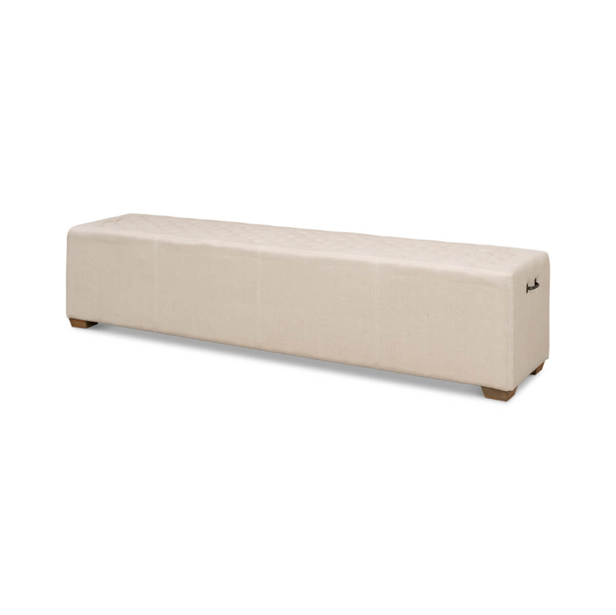 Modern Tufted Linen Bench - English Georgian America