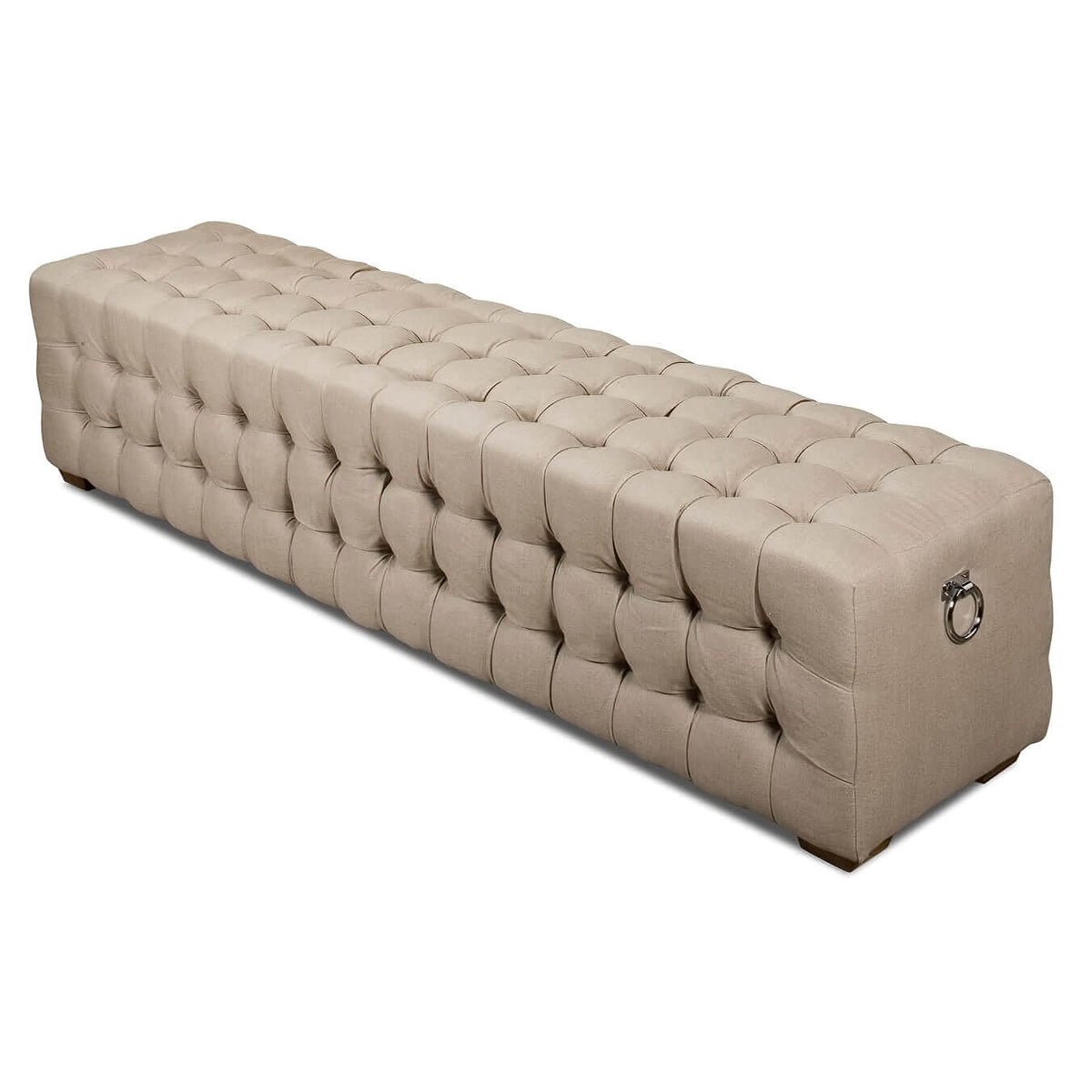 Modern Tufted Linen Upholstered Bench - English Georgian America