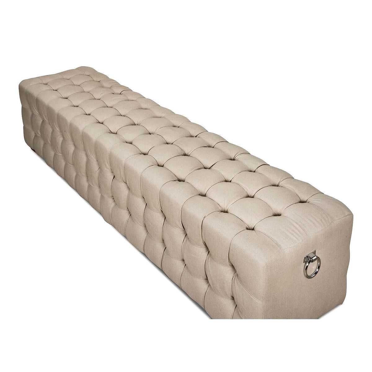 Modern Tufted Linen Upholstered Bench - English Georgian America