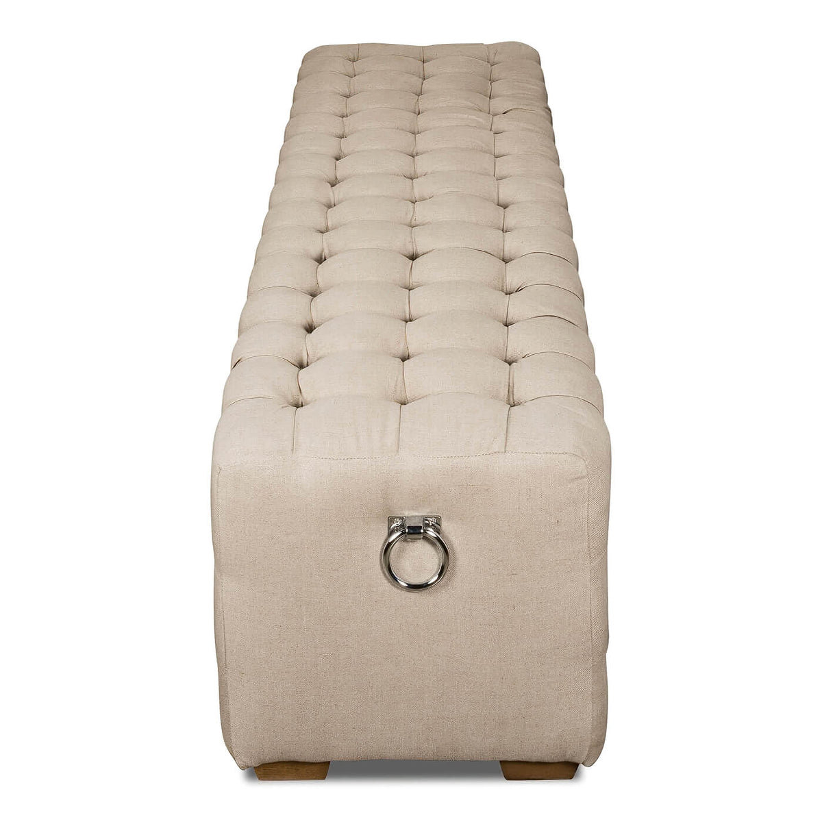 Modern Tufted Linen Upholstered Bench - English Georgian America