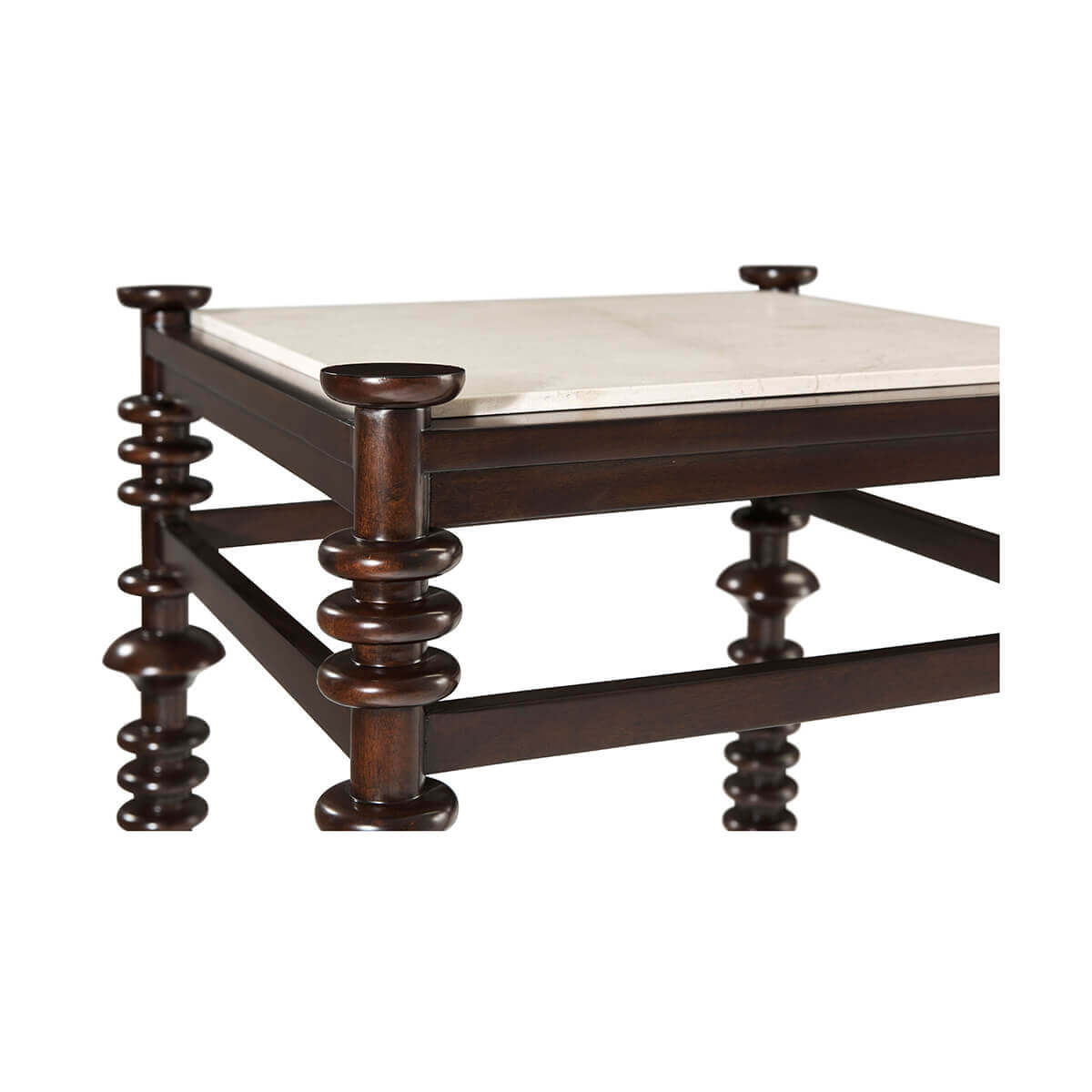 Modern Turned Leg Accent Table - English Georgian America