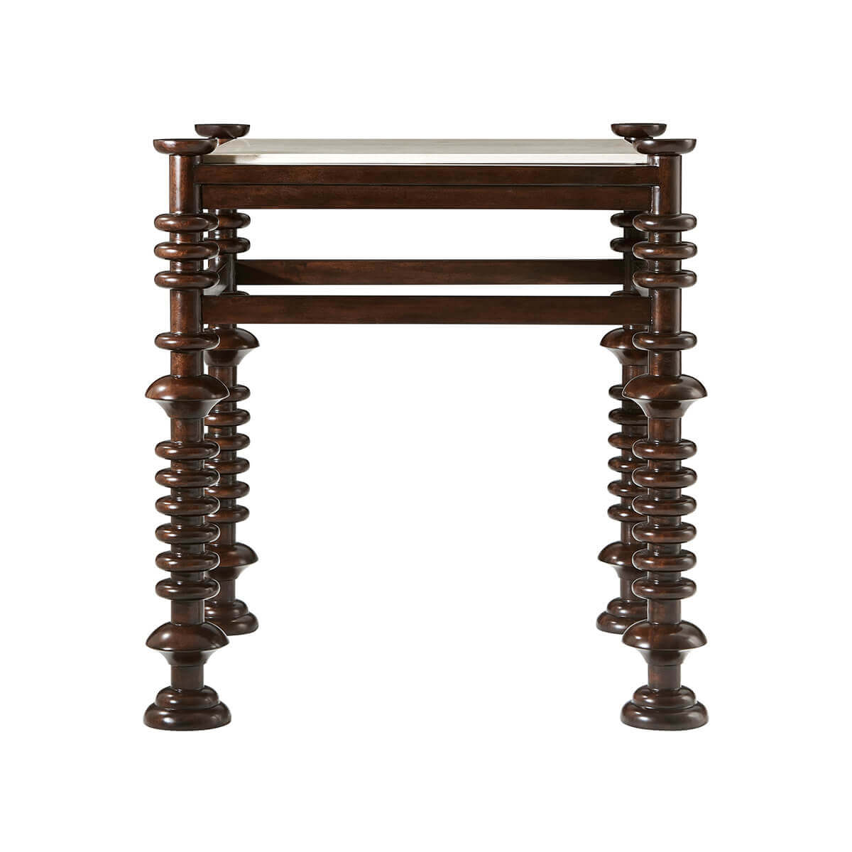 Modern Turned Leg Accent Table - English Georgian America