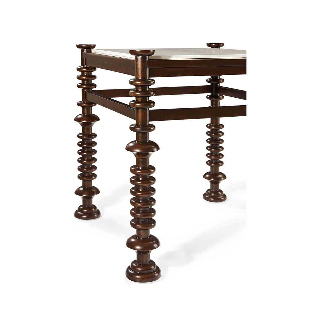 Modern Turned Leg Accent Table - English Georgian America