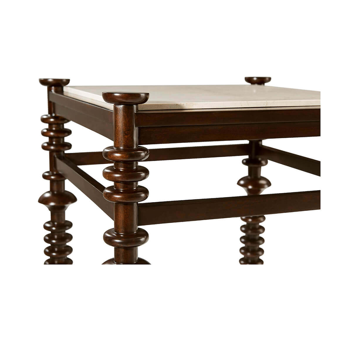 Modern Turned Leg Accent Table - English Georgian America