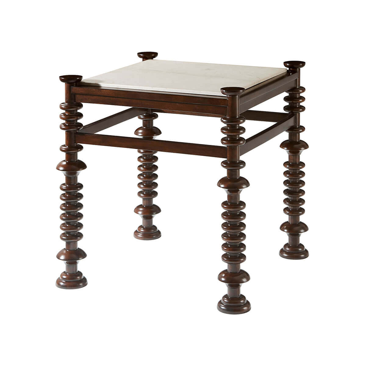 Modern Turned Leg Accent Table - English Georgian America