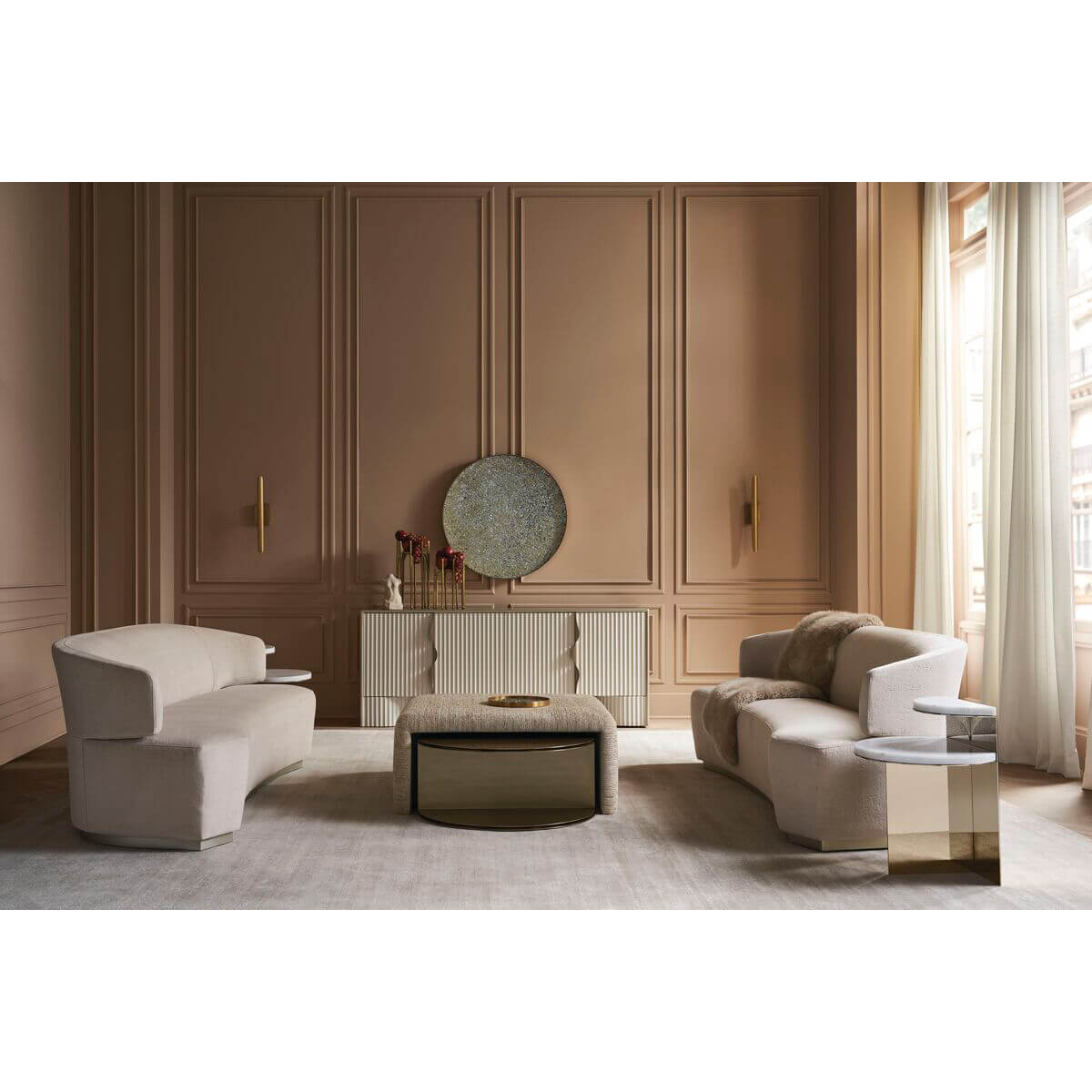 Modern Two Tier End Table - English Georgian America