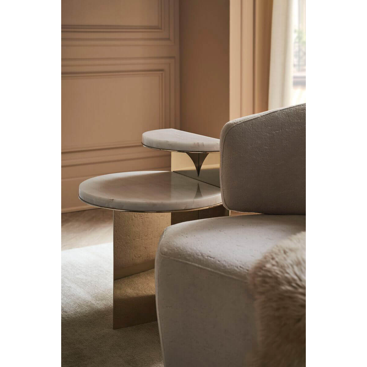 Modern Two Tier End Table - English Georgian America