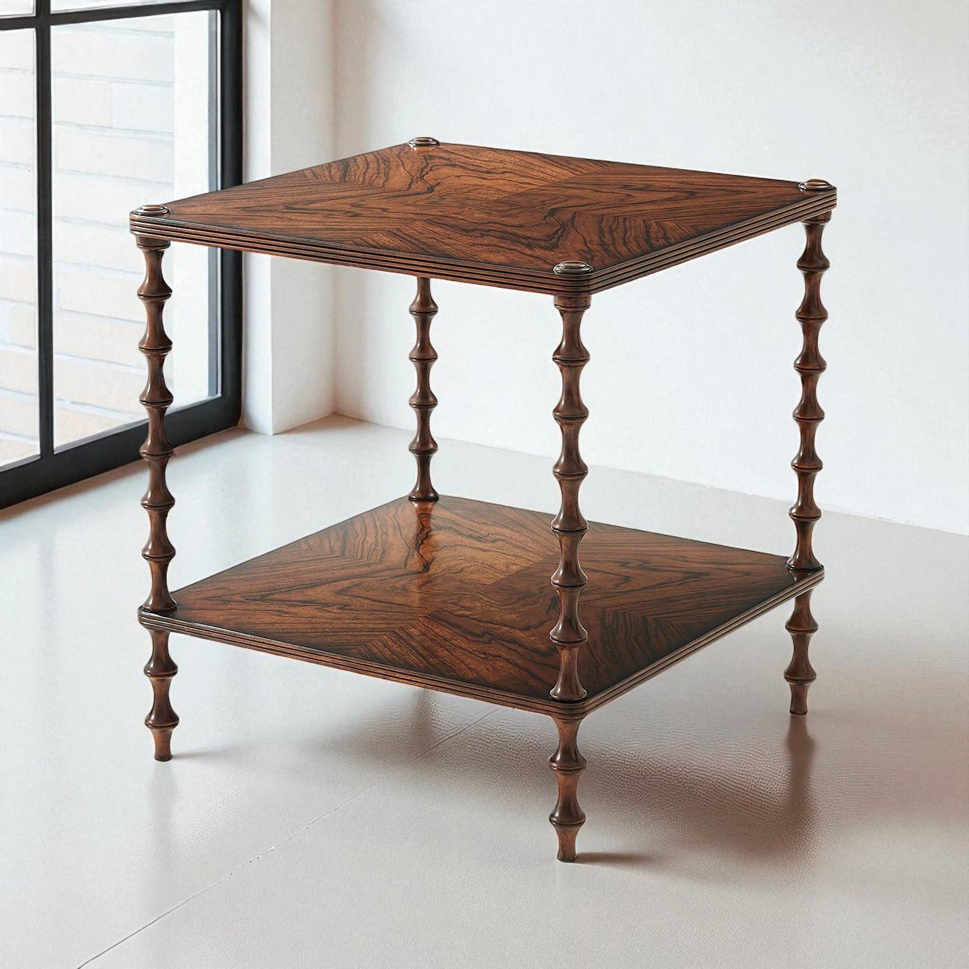 Modern Walnut Side Table - English Georgian America