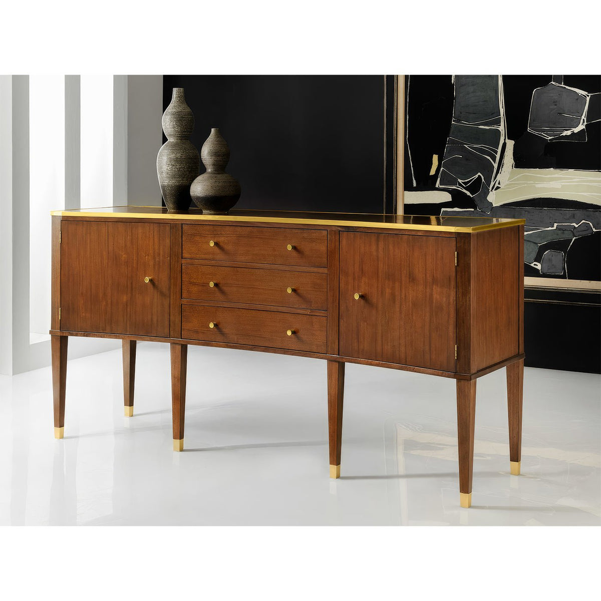 Modern Walnut Sideboard - English Georgian America