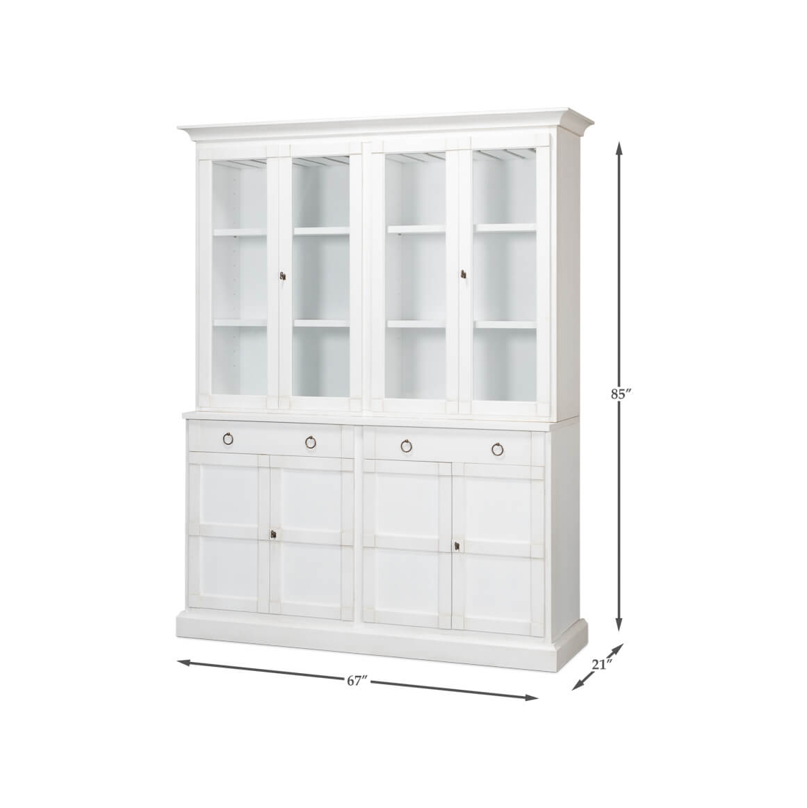 Modern White Painted Hutch - English Georgian America