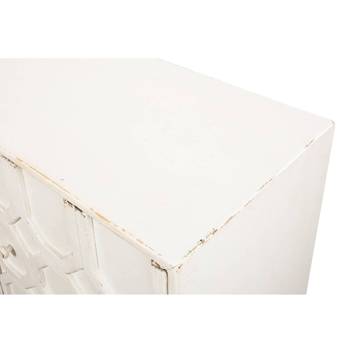 Modern Whitewash Geometric Sideboard - English Georgian America