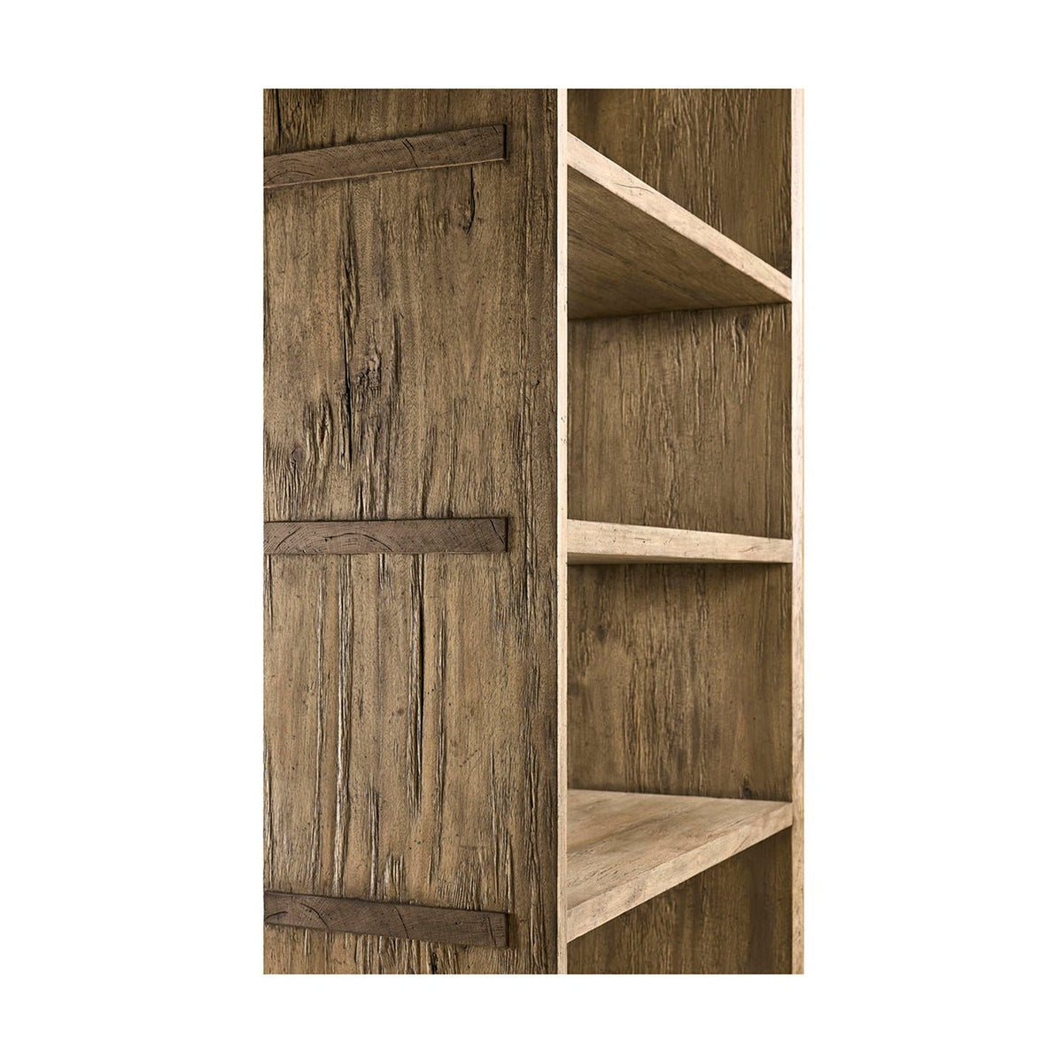 Modern Wood Open Bookcase with Rounded Frame - English Georgian America