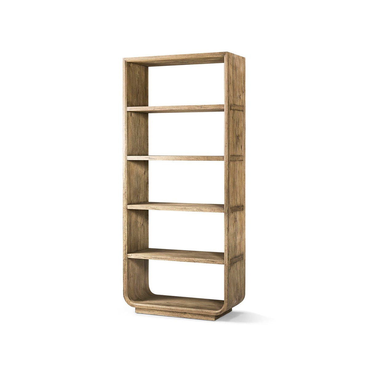 Modern Wood Open Bookcase with Rounded Frame - English Georgian America