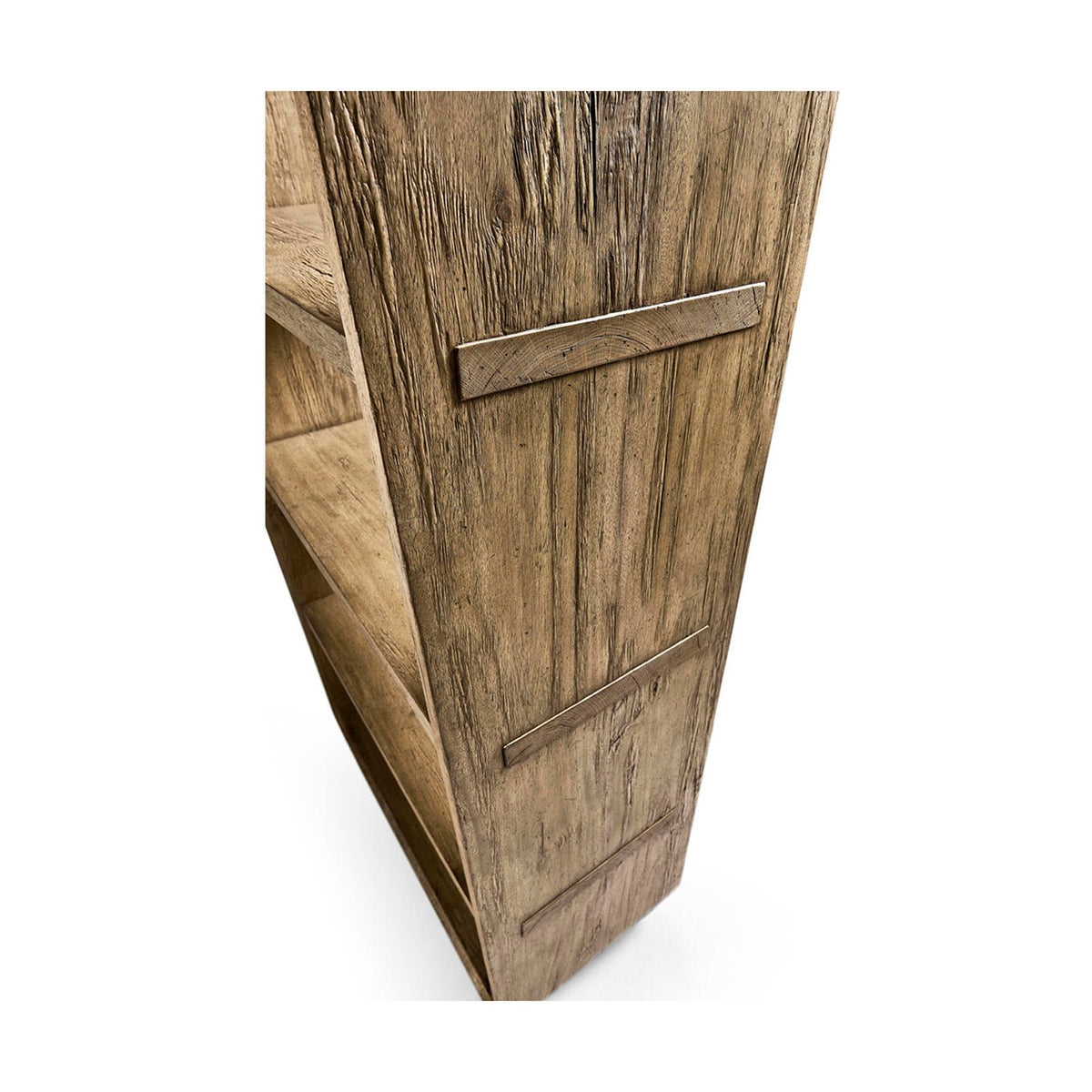 Modern Wood Open Bookcase with Rounded Frame - English Georgian America