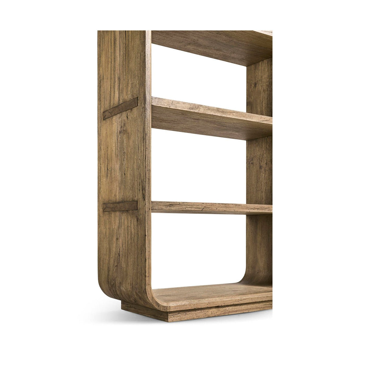 Modern Wood Open Bookcase with Rounded Frame - English Georgian America