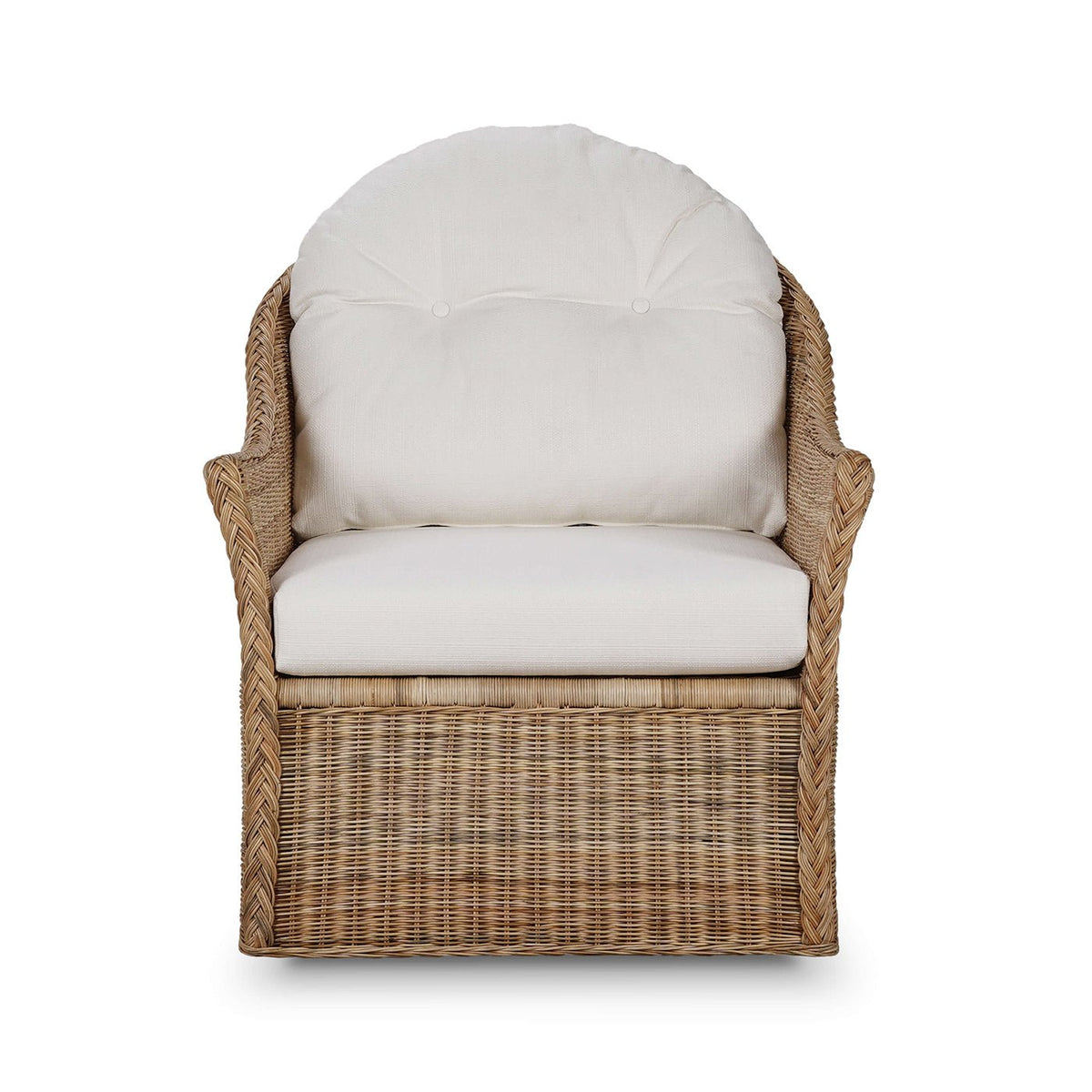 Nantucket Rattan Swivel Chair - English Georgian America