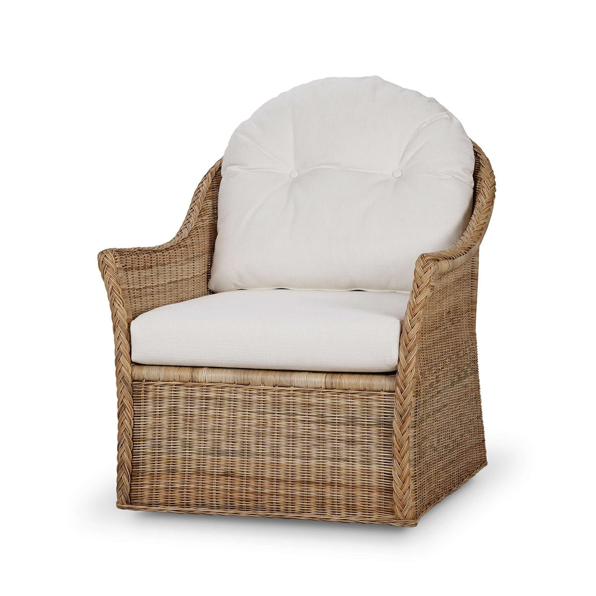 Nantucket Rattan Swivel Chair - English Georgian America