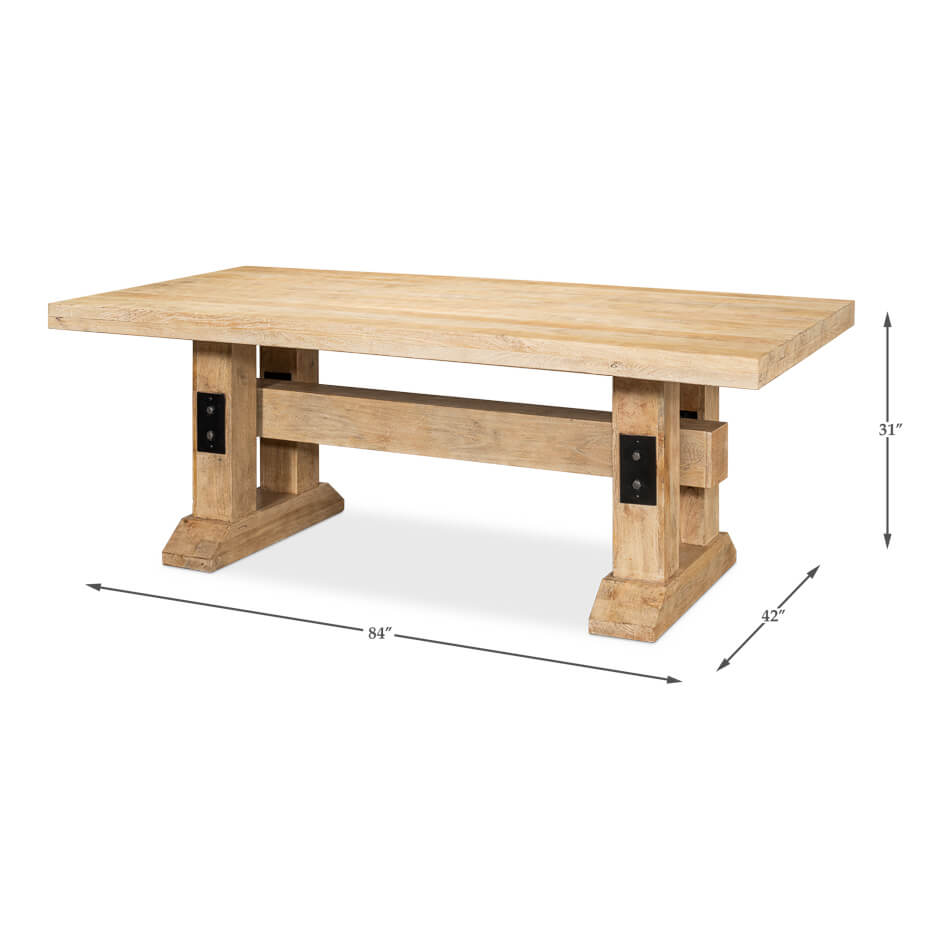 Natural Industrial Farmhouse Dining Table - English Georgian America