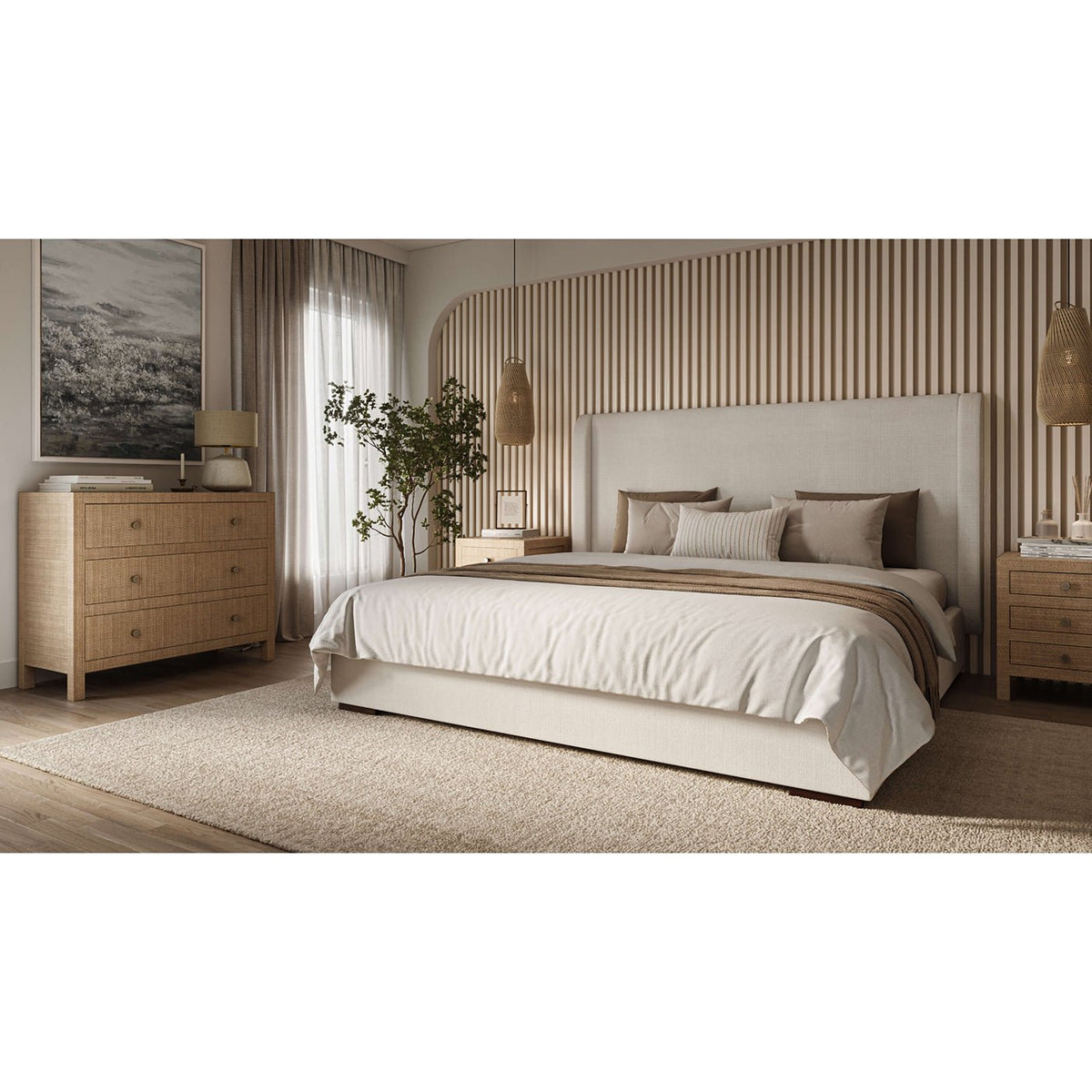 Natural Rattan Chest of Drawers - English Georgian America