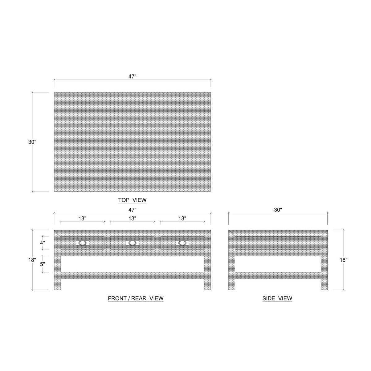 Natural Rattan Coffee Table - English Georgian America