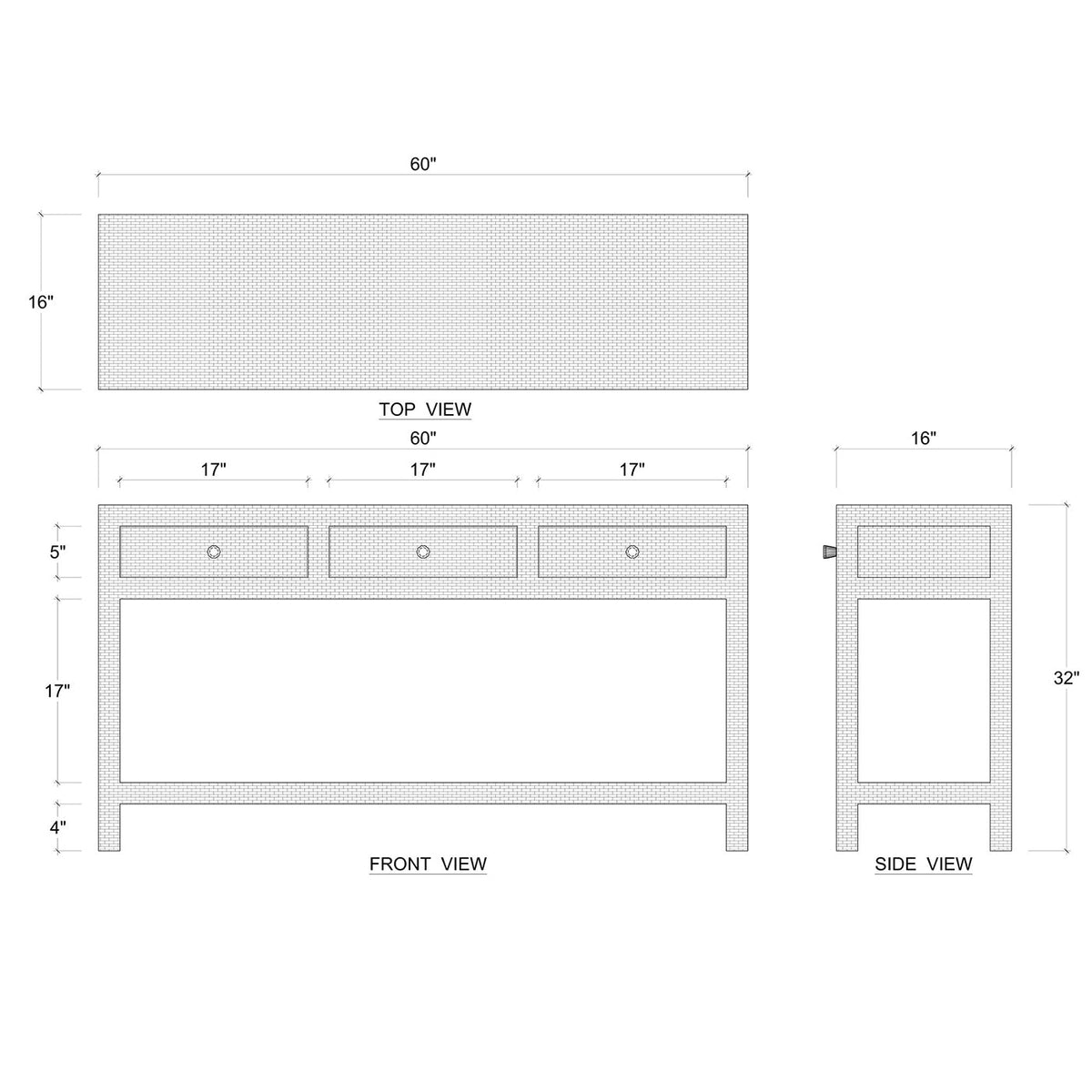Natural Rattan Console Table - English Georgian America