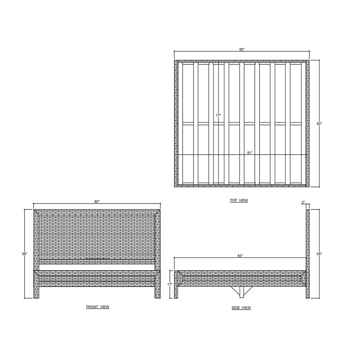 Natural Rattan King Size Bed Frame - English Georgian America