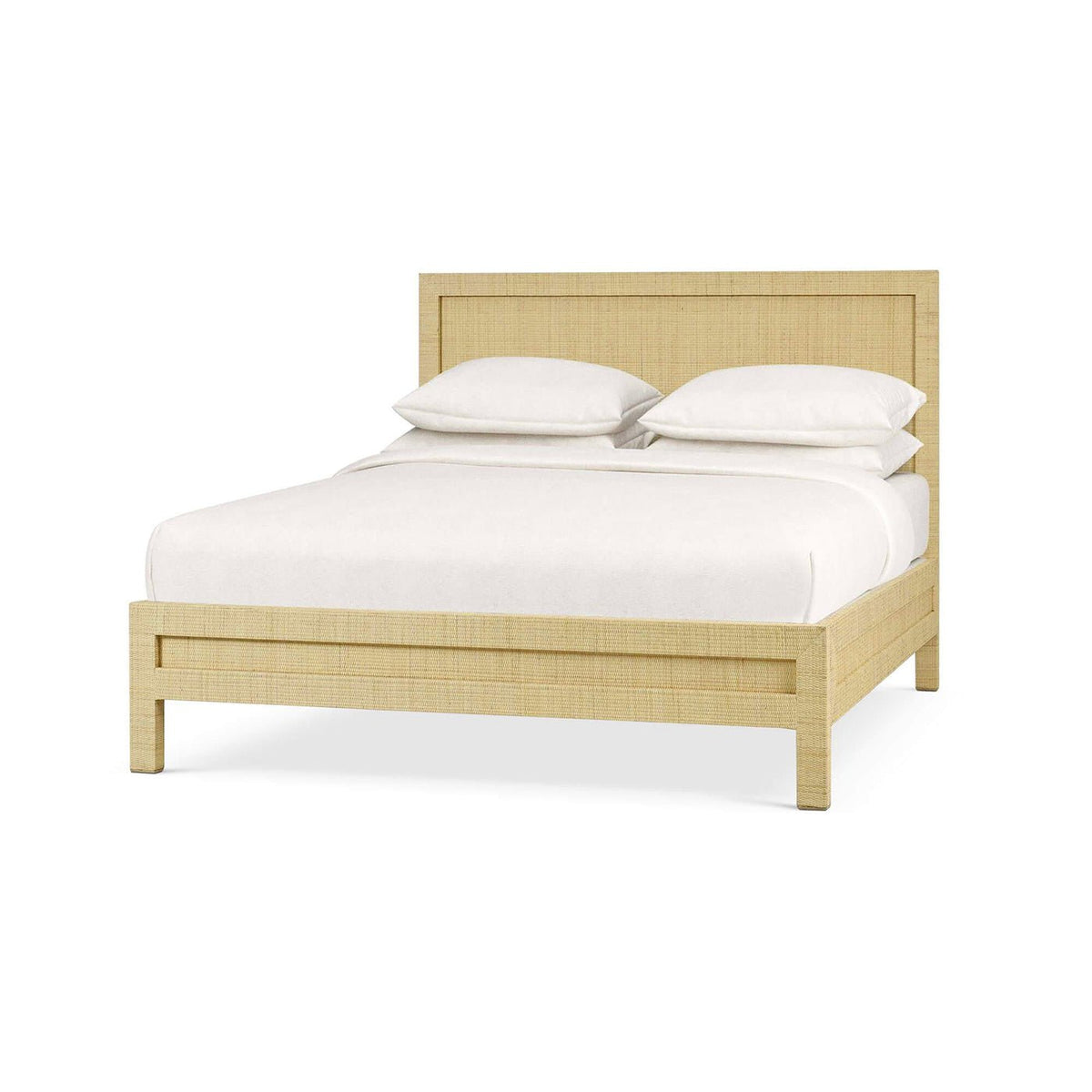 Natural Rattan Queen Size Bed Frame - English Georgian America