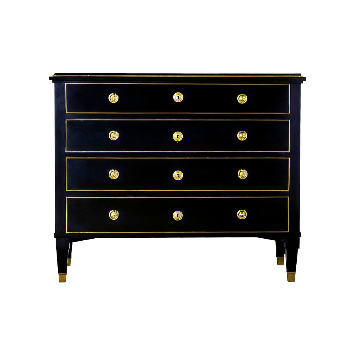 Neo Classic Black Chest of Drawers - English Georgian America