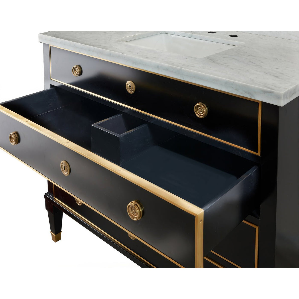 Neo Classic Black Marble Top Vanity - English Georgian America