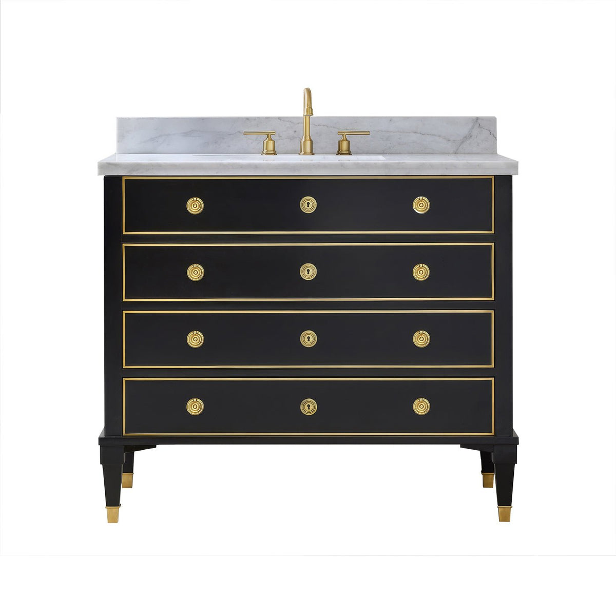Neo Classic Black Marble Top Vanity - English Georgian America