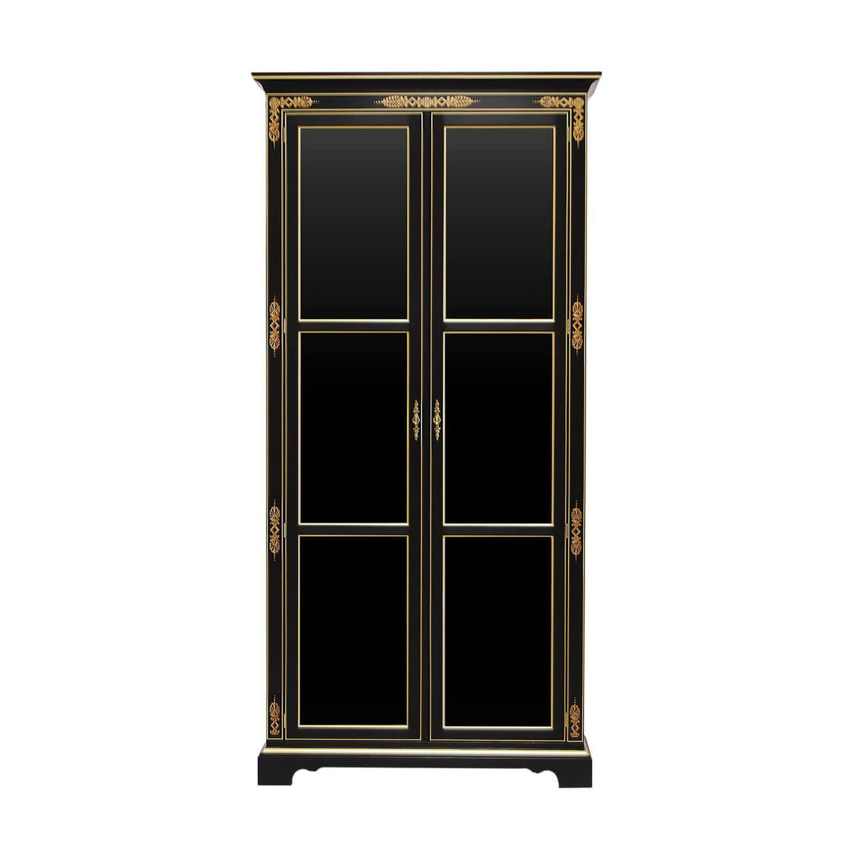 Neo Classic Curio Cabinet - Black - English Georgian America