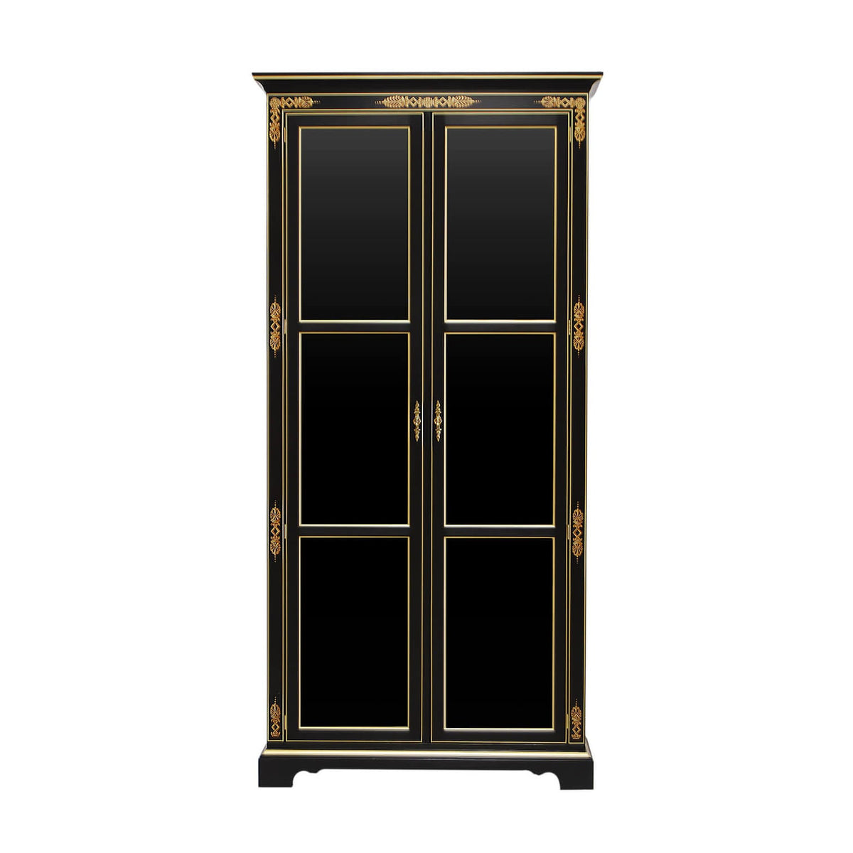 Neo Classic Curio Cabinet - Black - English Georgian America