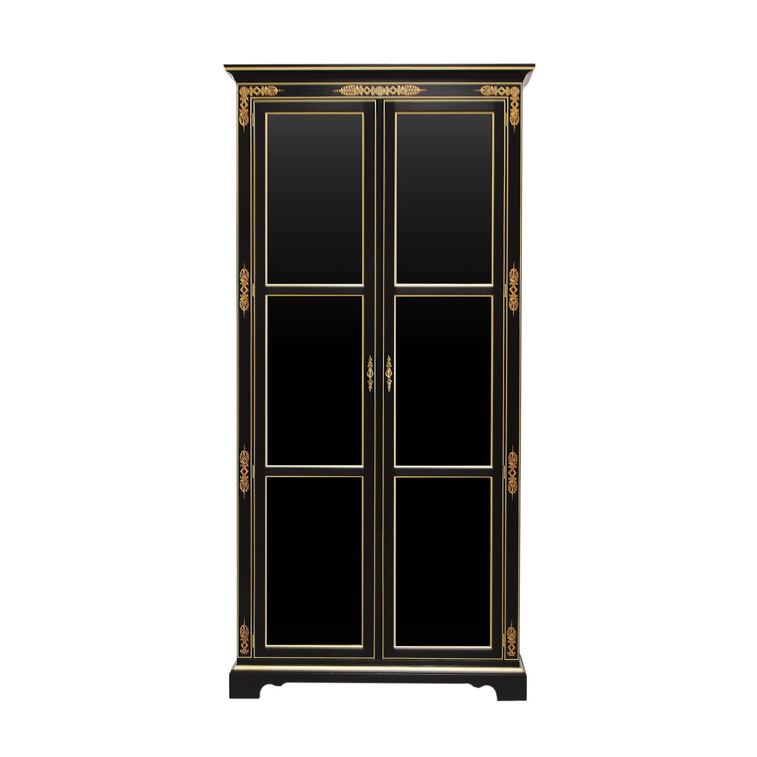 Neo Classic Curio Cabinet - Black - English Georgian America