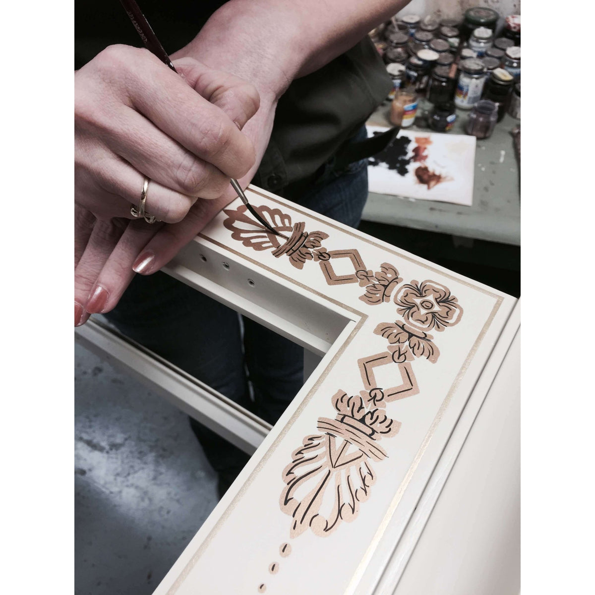 Neo Classic Curio Cabinet - White - English Georgian America