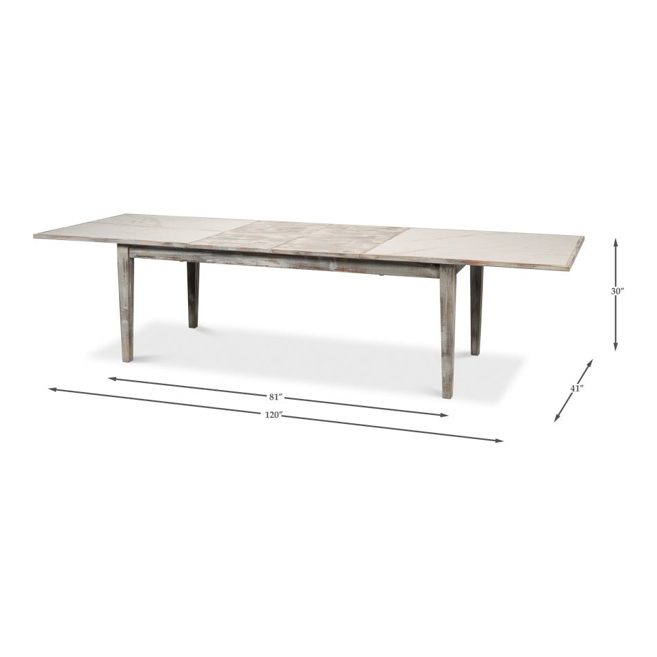 Neo Classic Gray Painted Extension Table - English Georgian America