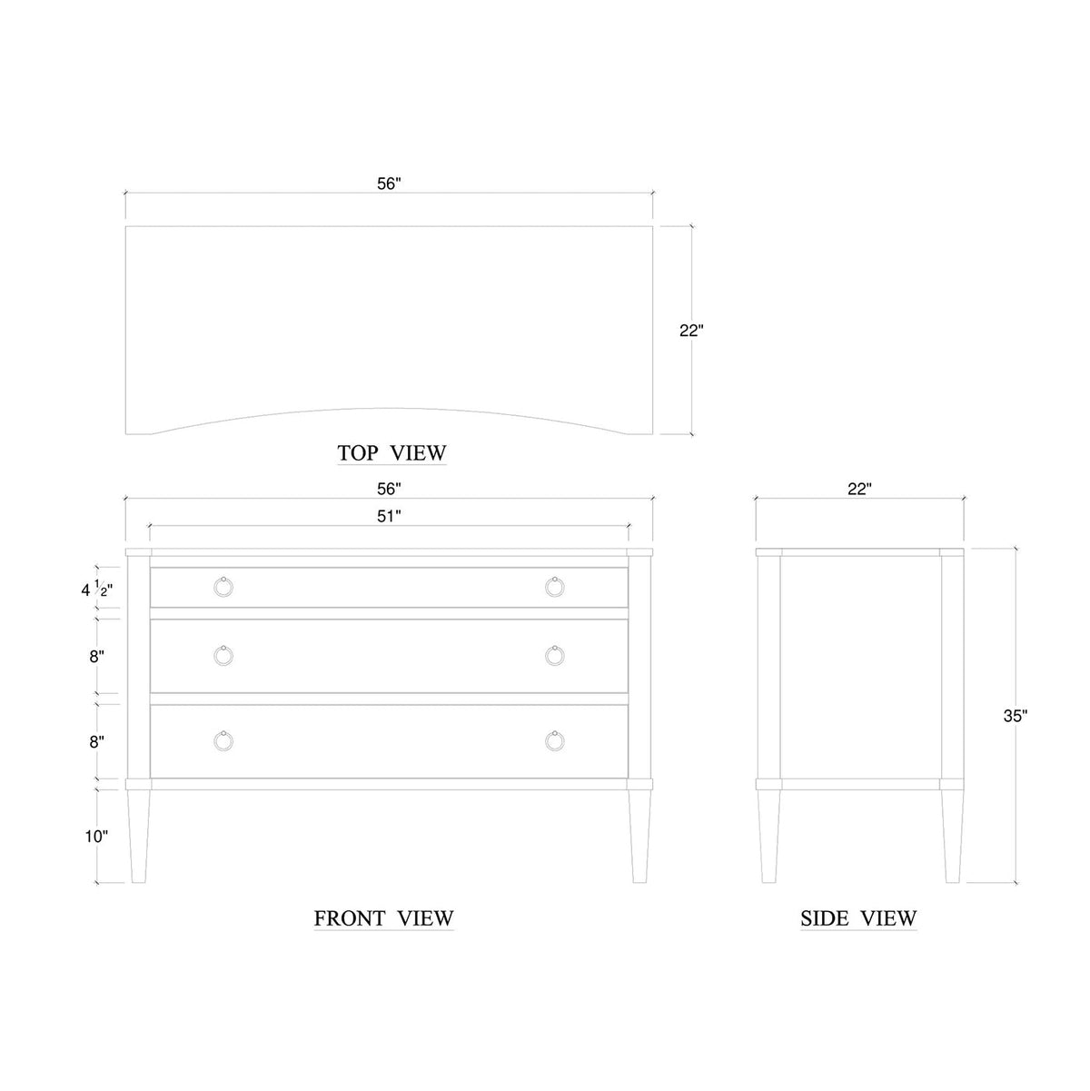 Neo Classic Incurved Commode - English Georgian America