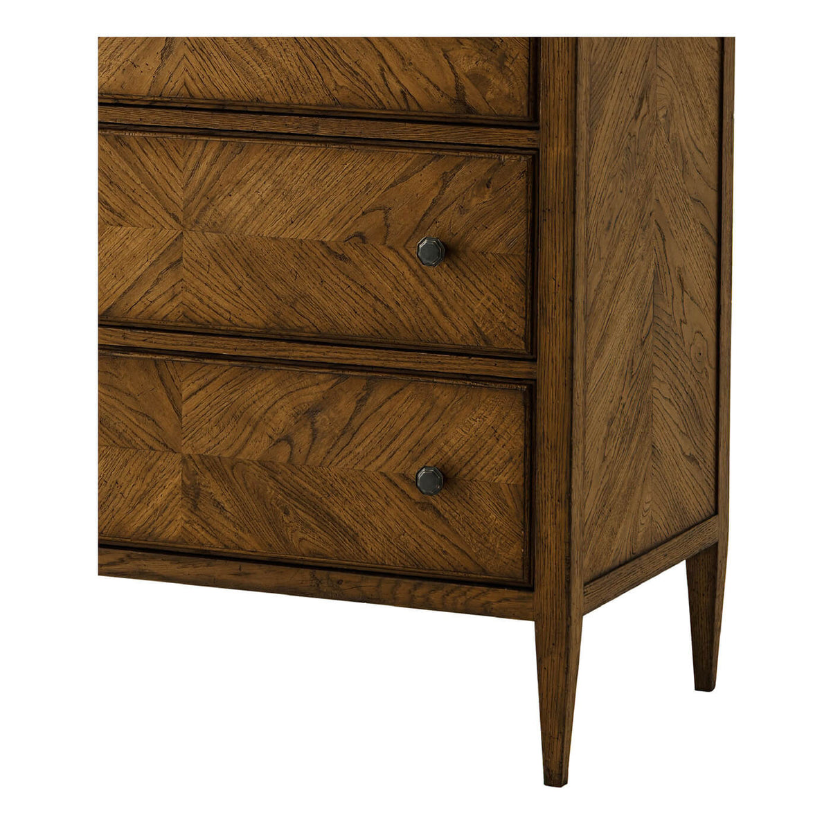 Neo Classic Oak Tall Dresser - Dark - English Georgian America