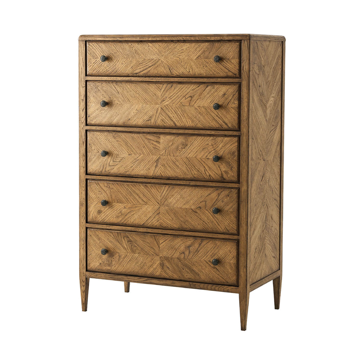 Neo Classic Oak Tall Dresser - Light - English Georgian America