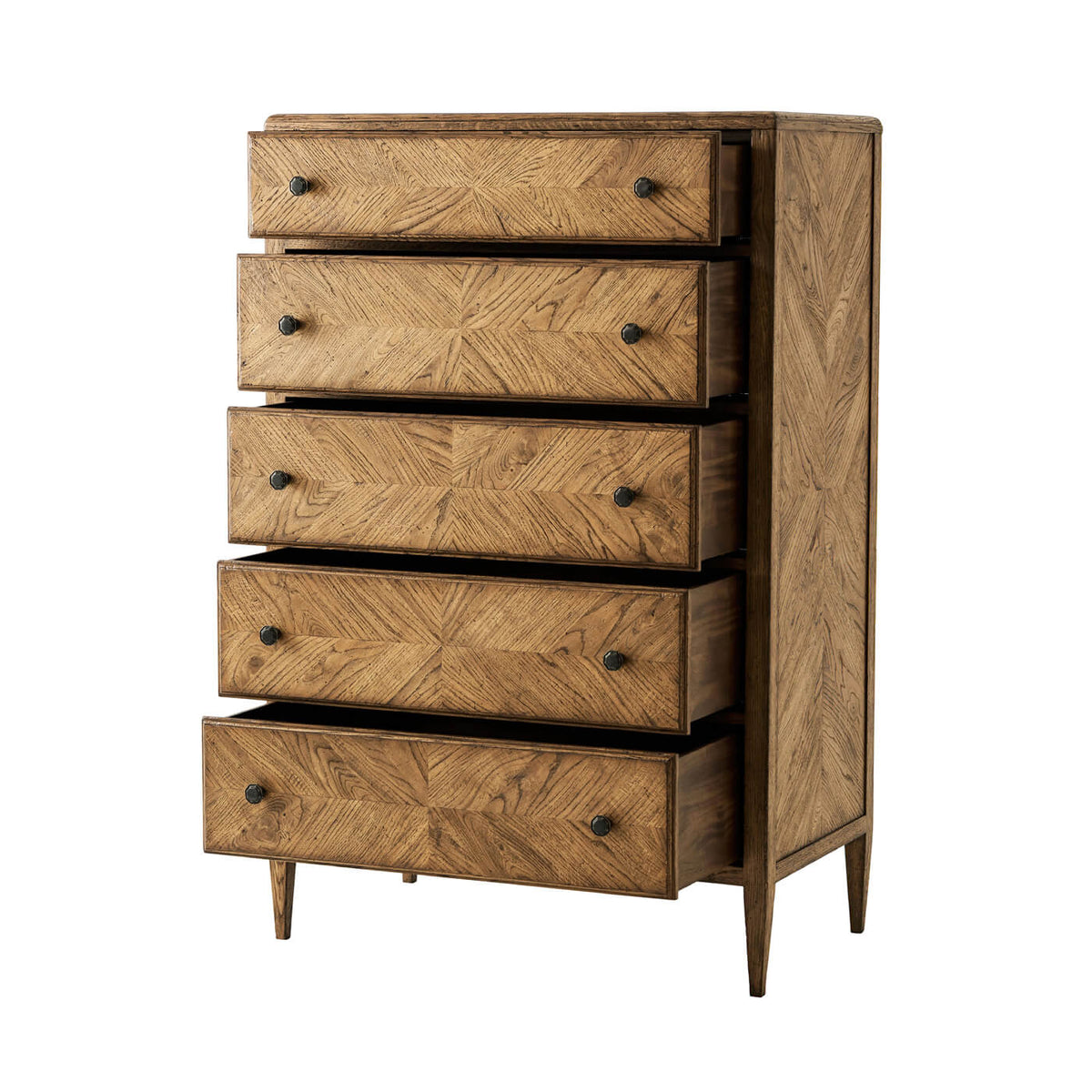 Neo Classic Oak Tall Dresser - Light - English Georgian America