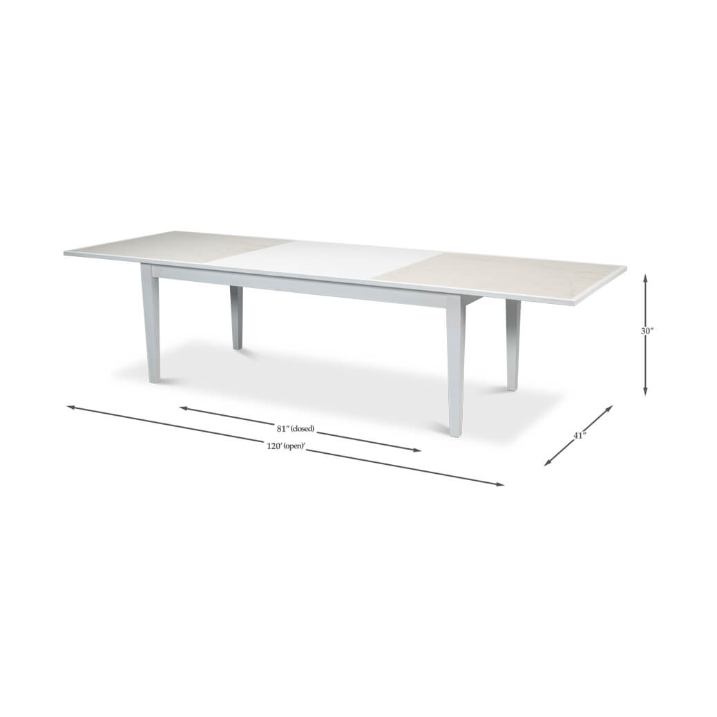 Neo Classic White Painted Extension Table - English Georgian America