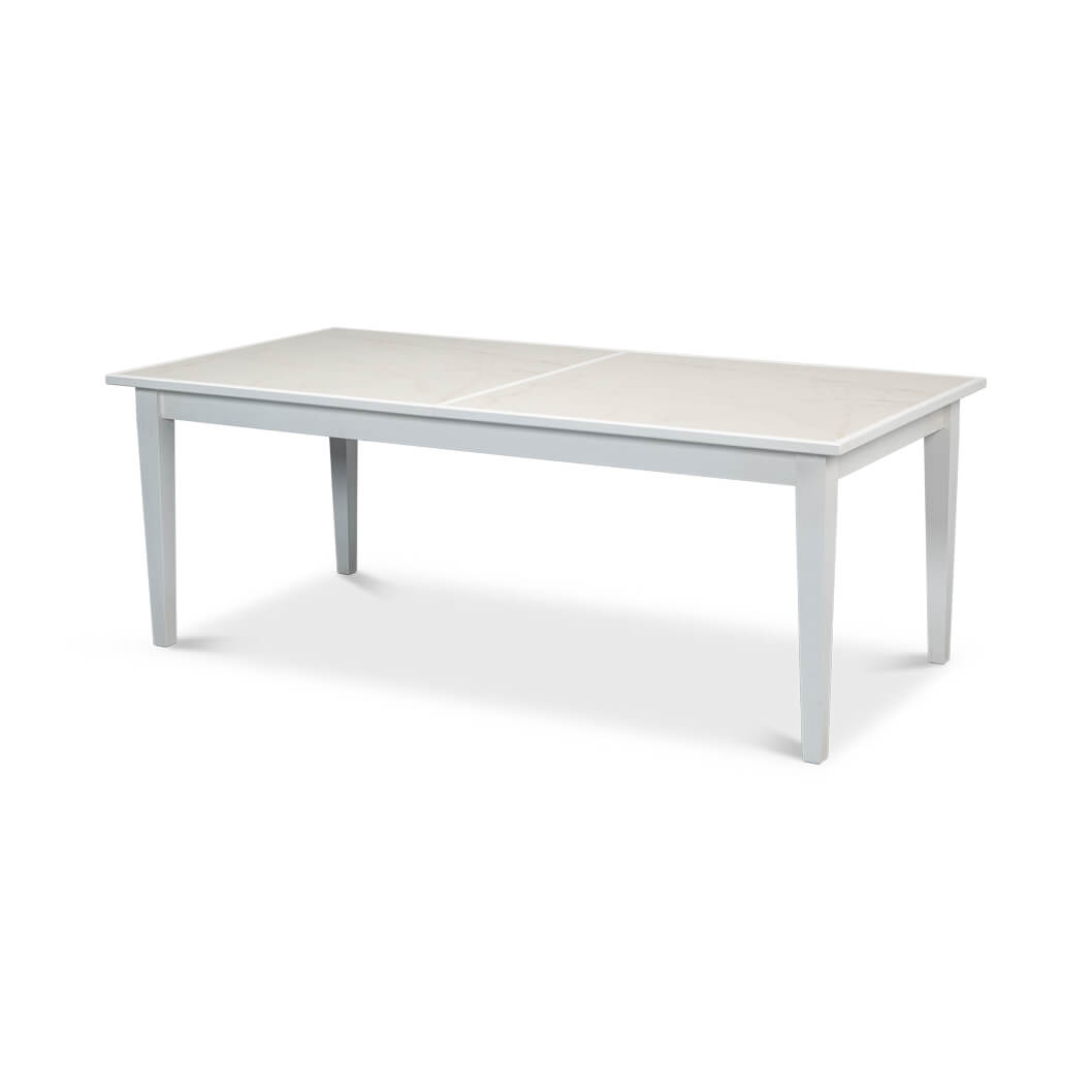 Neo Classic White Painted Extension Table - English Georgian America