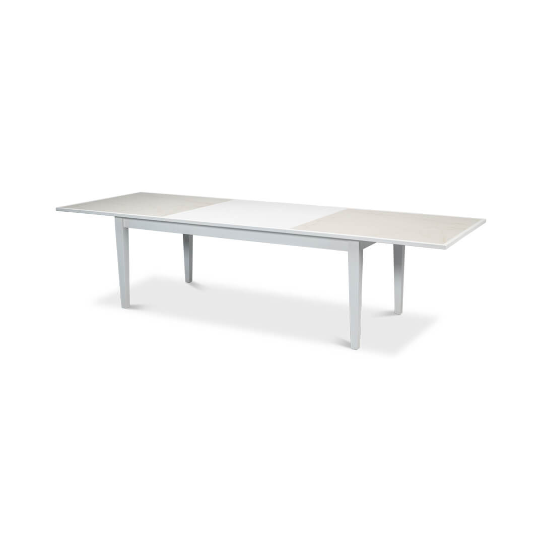Neo Classic White Painted Extension Table - English Georgian America