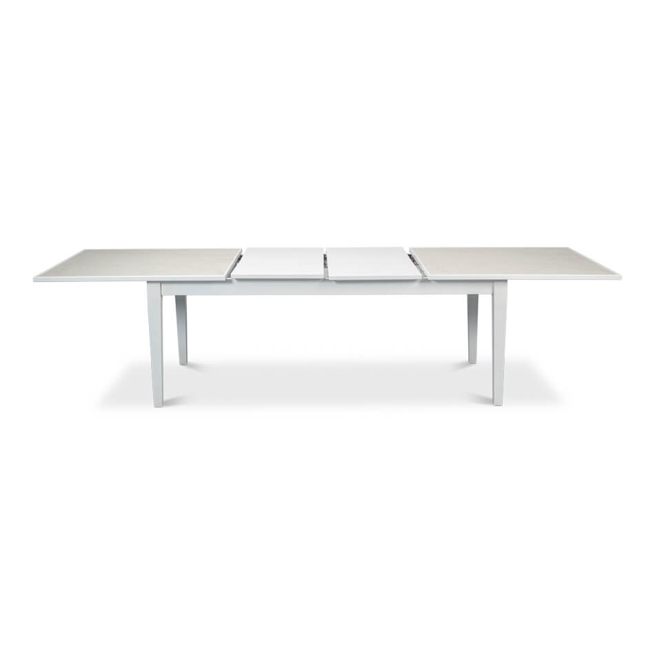 Neo Classic White Painted Extension Table - English Georgian America
