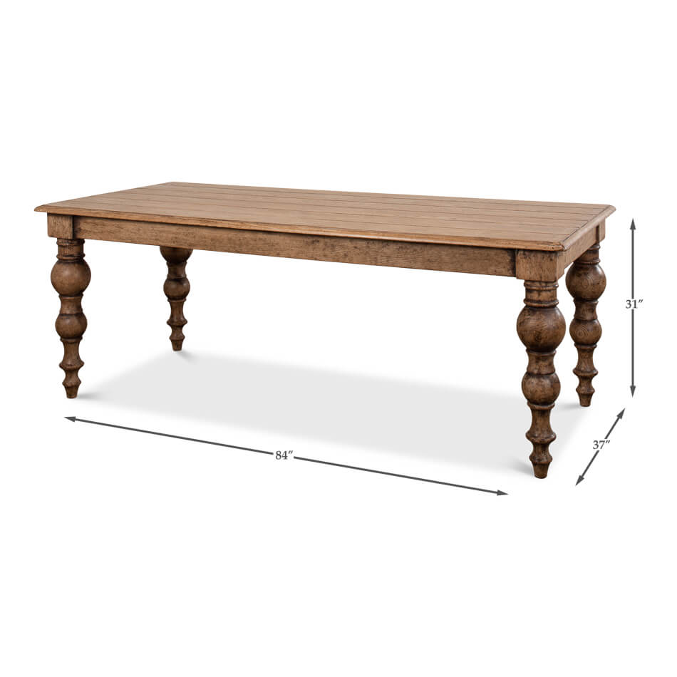 Oak Farmhouse Dining Table - English Georgian America