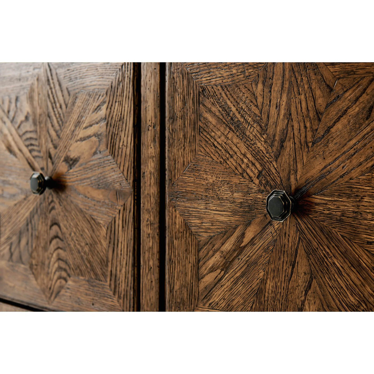 Oak Four Door Buffet - Dark - English Georgian America