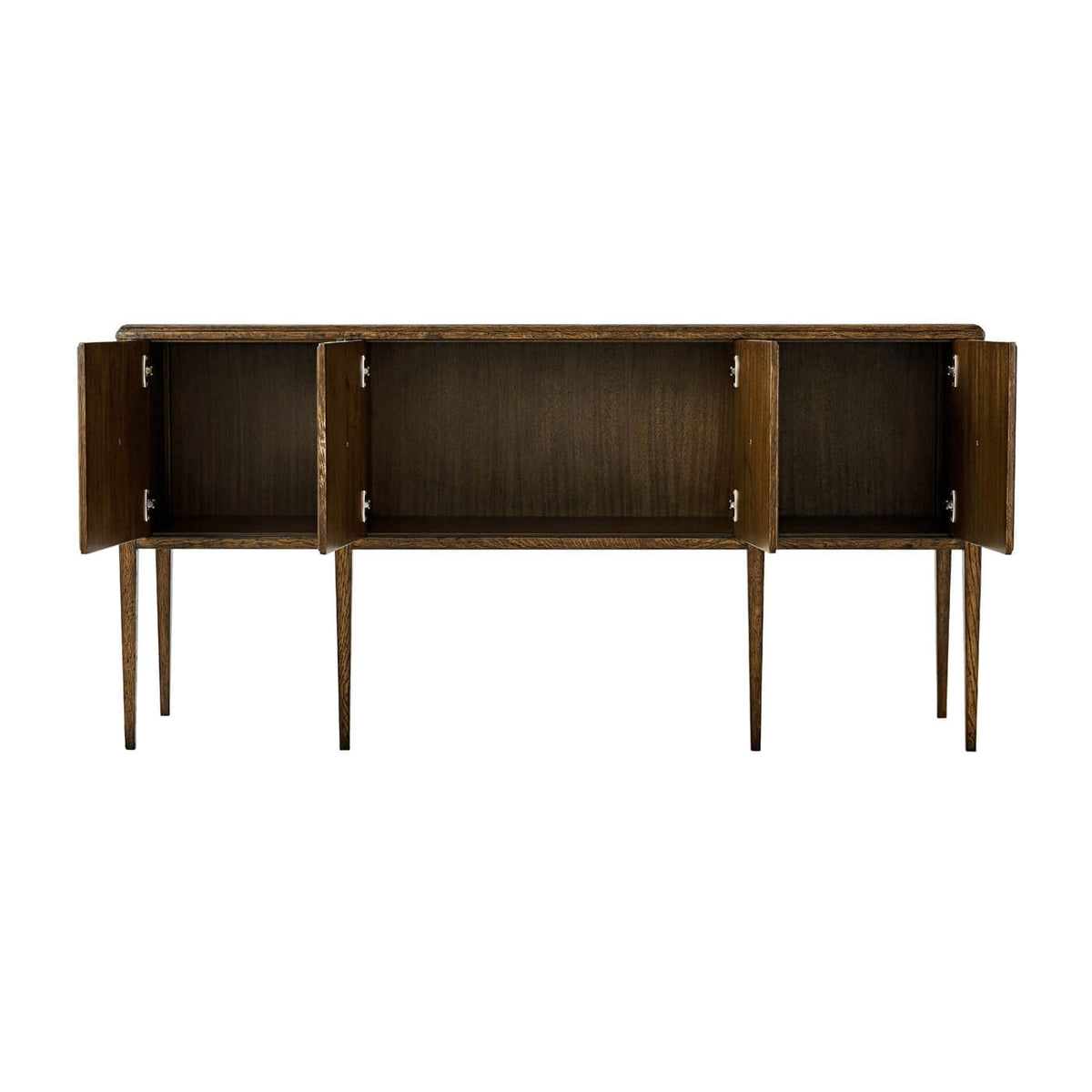 Oak Four Door Buffet - Dark - English Georgian America