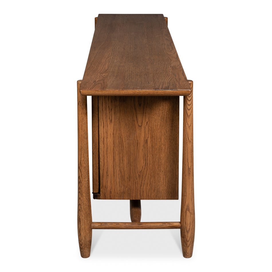 Oak Mid Century Modern Credenza - English Georgian America