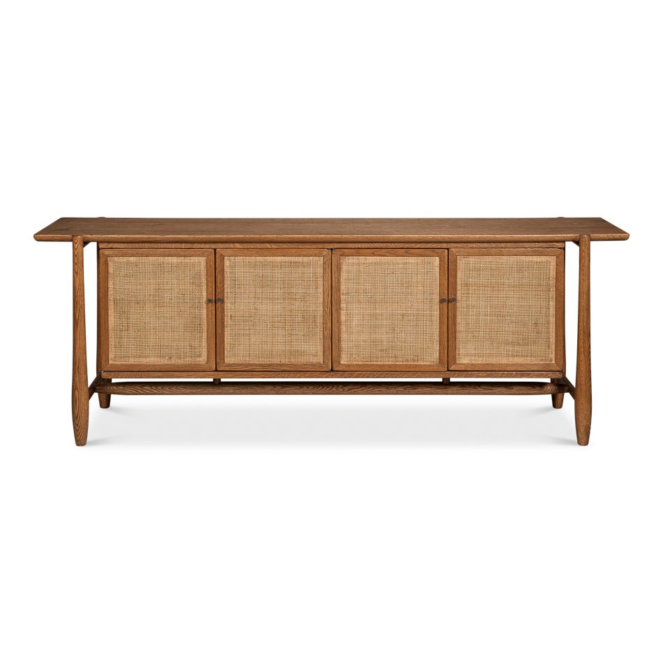 Oak Mid Century Modern Credenza - English Georgian America