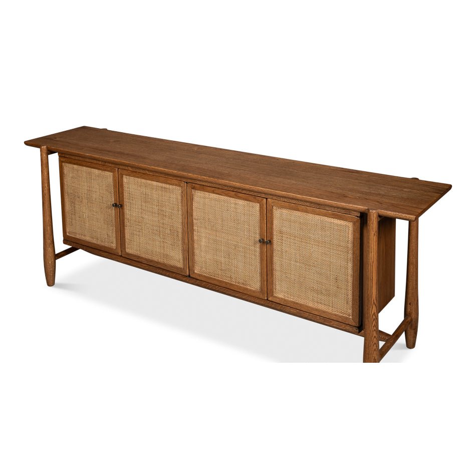 Oak Mid Century Modern Credenza - English Georgian America