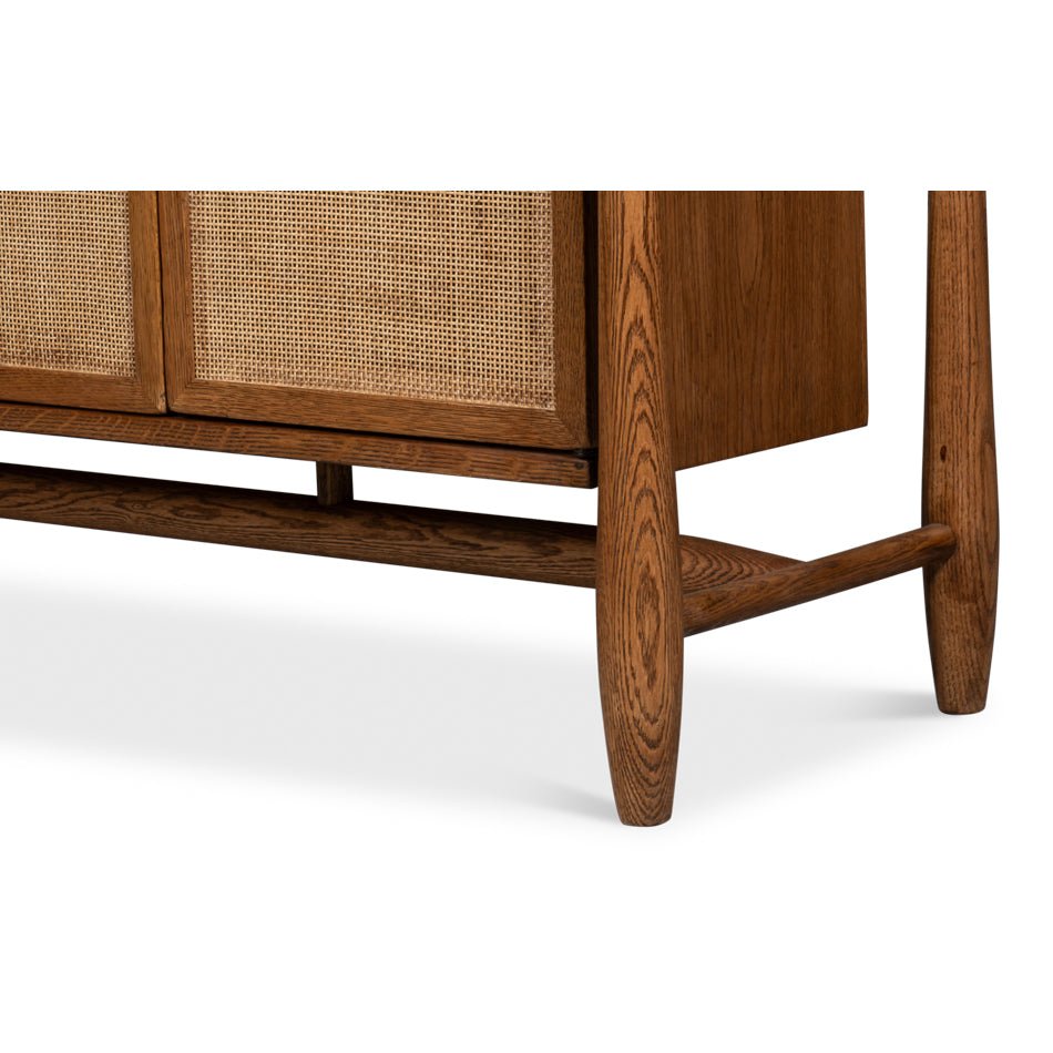 Oak Mid Century Modern Credenza - English Georgian America